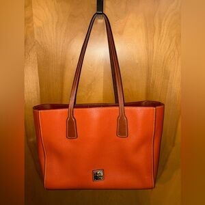 Dooney and Bourke Orange Pebble Leather Ashton Tote